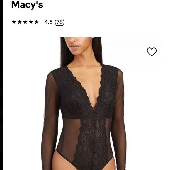 INC International Concepts Sheer Black Lace Top - Picture 13 of 14